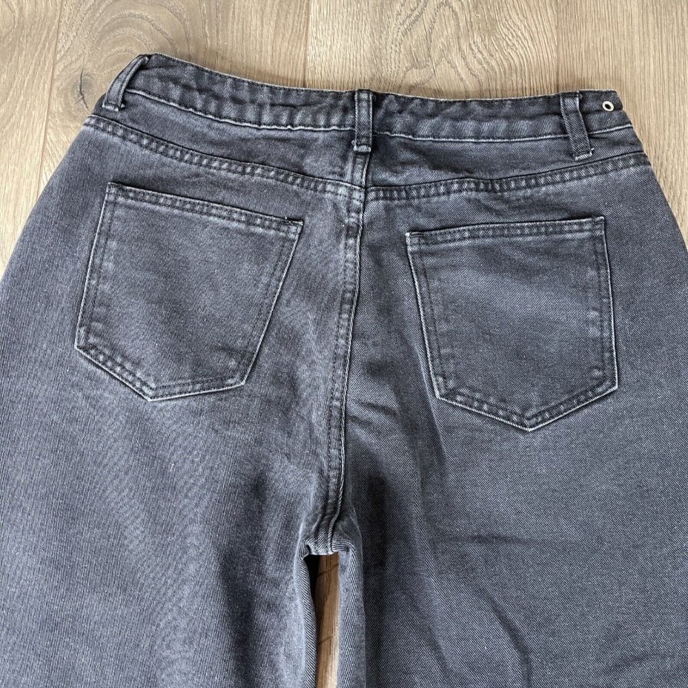 Shein Jeans Womens M Black Jeans Stainless Gromets Wide Leg Zip Button Pockets - Picture 6 of 10